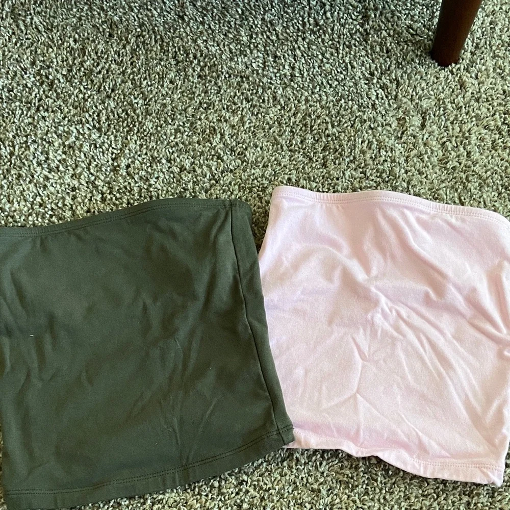 Old Navy Army Green and Pink Tube Tops Set - Picture 2 of 2